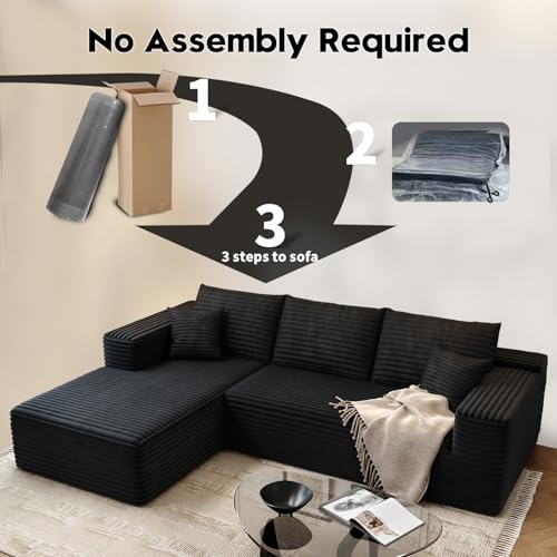 Modular Sectional Sofa with Ottoman, U-Shaped Deep Seat Couch for Living Room O870