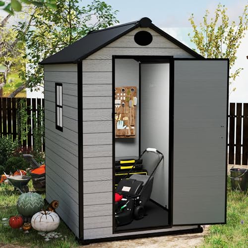 Resin Outdoor Storage Shed with Floor and Lockable Door G844
