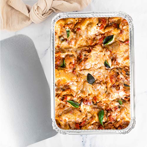 Disposable Aluminum Oblong Baking Pans with Cardboard Lids, 12 x 8 x 2 Inch, Pack of 10 S16336