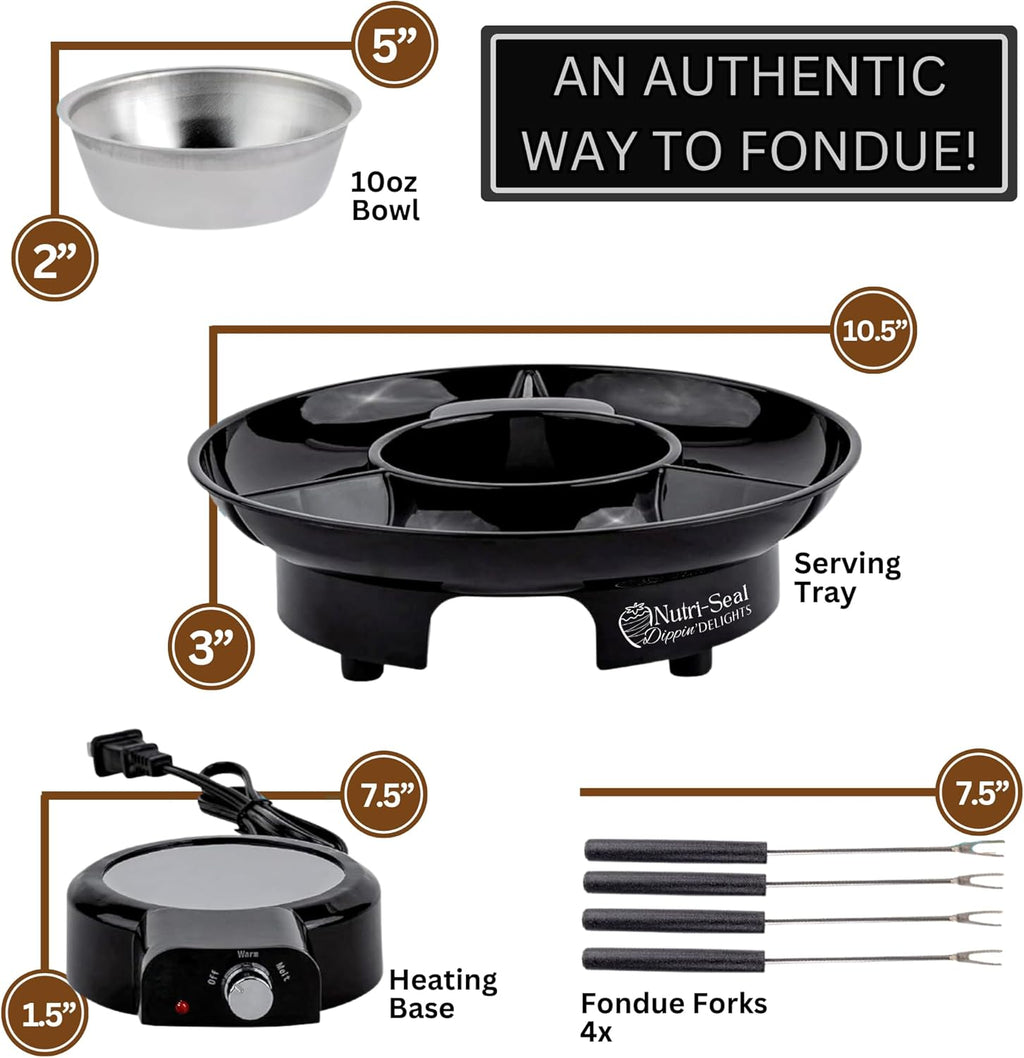 Electric Fondue Pot Set with 4 Roasting Forks J72490