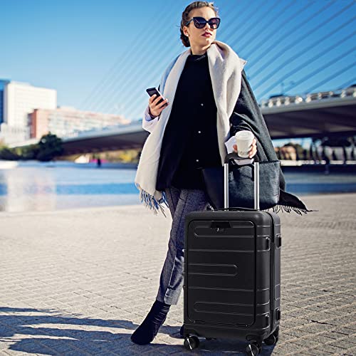 Carry On Luggage 20 Inch Hardside Suitcase with Front Pocket and USB Port G757302