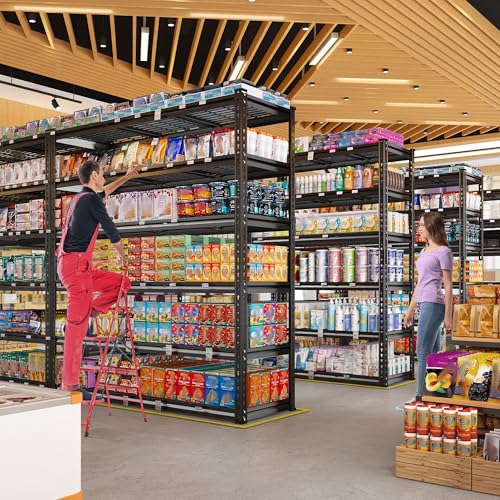 60" W Garage Shelving, 5-Tier Heavy Duty Metal Storage Shelves B8137