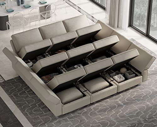 Modular Velvet Sectional Sofa with Chaise Lounge and Storage X4138