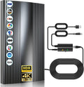 2024 Upgraded TV Antenna for Smart Tv Up to 1000+ Miles Range, Indoor Outdoor Antenna for All Old/Smart HDTVs, 4K 1080P HD Digital Antenna with Amplifier Signal Booster/Thick Coaxial Cable