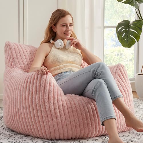 Plush Bean Bag Chair with Armrests for Adults and Teens M473