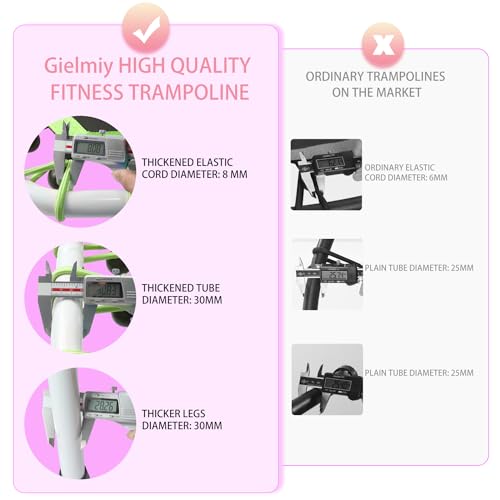 Fitness Trampoline with Adjustable Handle Bar, Bungee Rebounder for Adults W331187