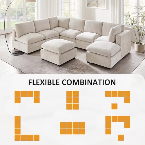 Modular Sectional Sofa with Ottoman for Small Apartments G42700