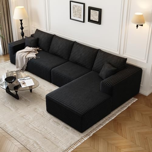 Modular Sectional Sofa with Ottoman, U-Shaped Deep Seat Couch for Living Room O870