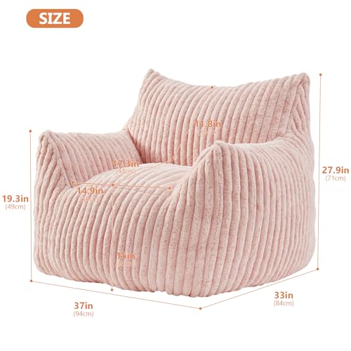 Plush Bean Bag Chair with Armrests for Adults and Teens M473