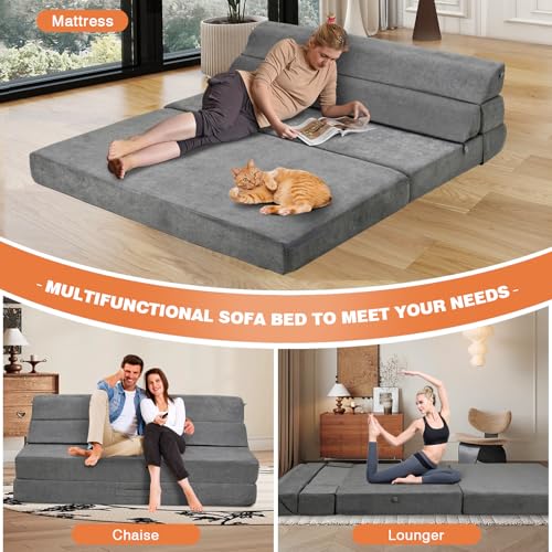Folding Sofa Bed Convertible Sleeper Chair with Back Support I89003
