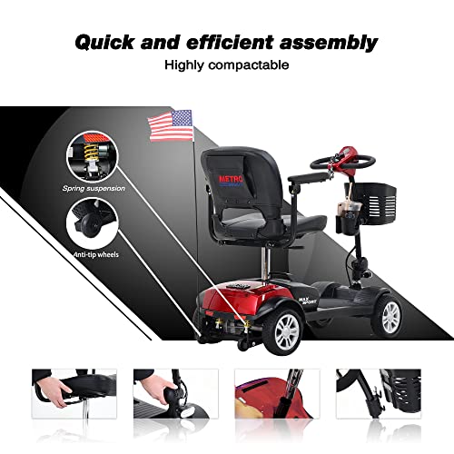 Electric Mobility Scooter for Seniors, Compact Heavy Duty Travel Scooter with Cup and Phone Holder Y70781
