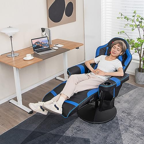 Massage Gaming Chair with Adjustable Backrest and Footrest G669073