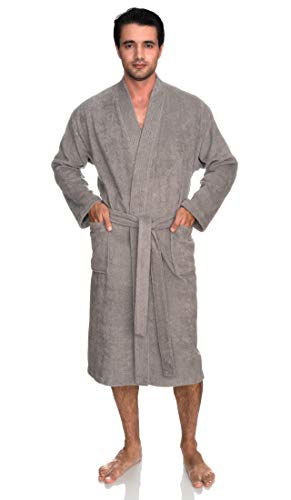 Men's Cotton Terry Cloth Kimono Bathrobe R59321