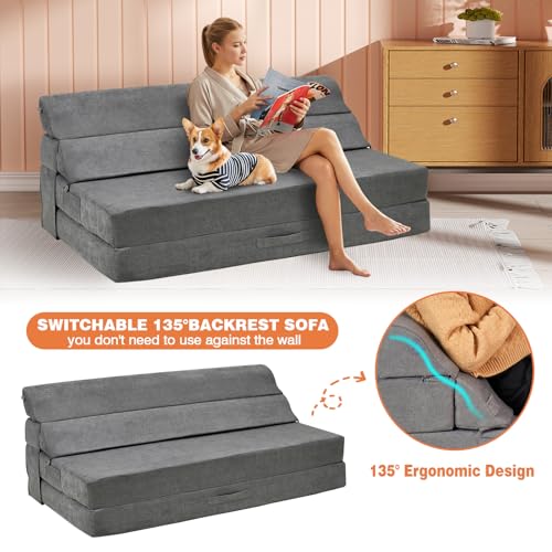 Folding Sofa Bed Convertible Sleeper Chair with Back Support I89003