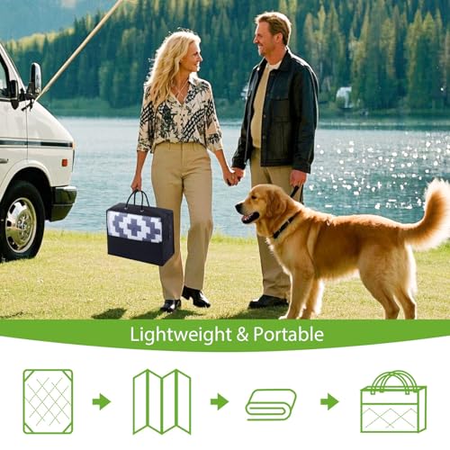 Waterproof Outdoor Rug 5x8 ft, Reversible Plastic Straw Patio Mat Z2613