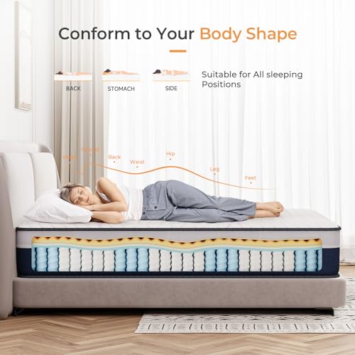 Twin Mattress, 12 Inch Innerspring Hybrid with Memory Foam, Medium Firm U71513
