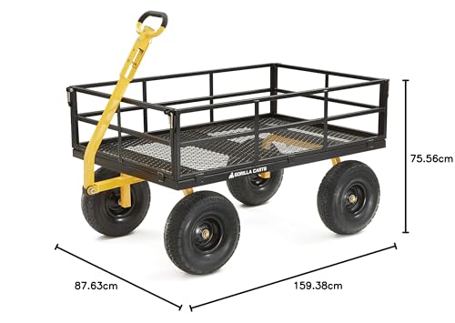 Heavy Duty Steel Mesh Utility Wagon Cart for Outdoor Hauling and Gardening I141134
