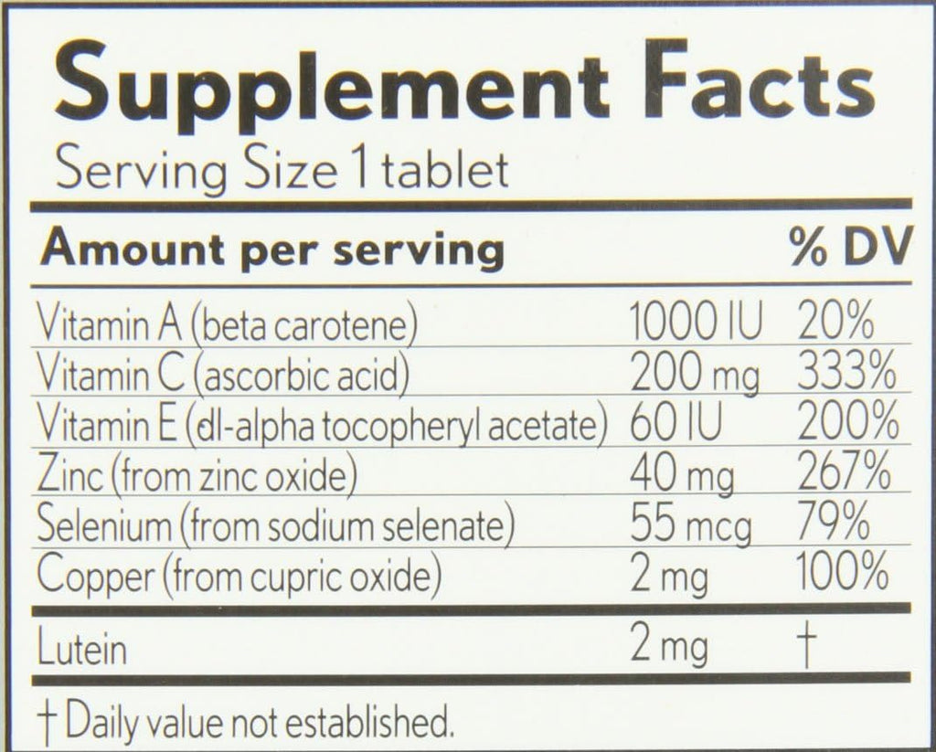Vitamin and Mineral Supplement for Eyes with Lutein, 240 Tablets Z5055