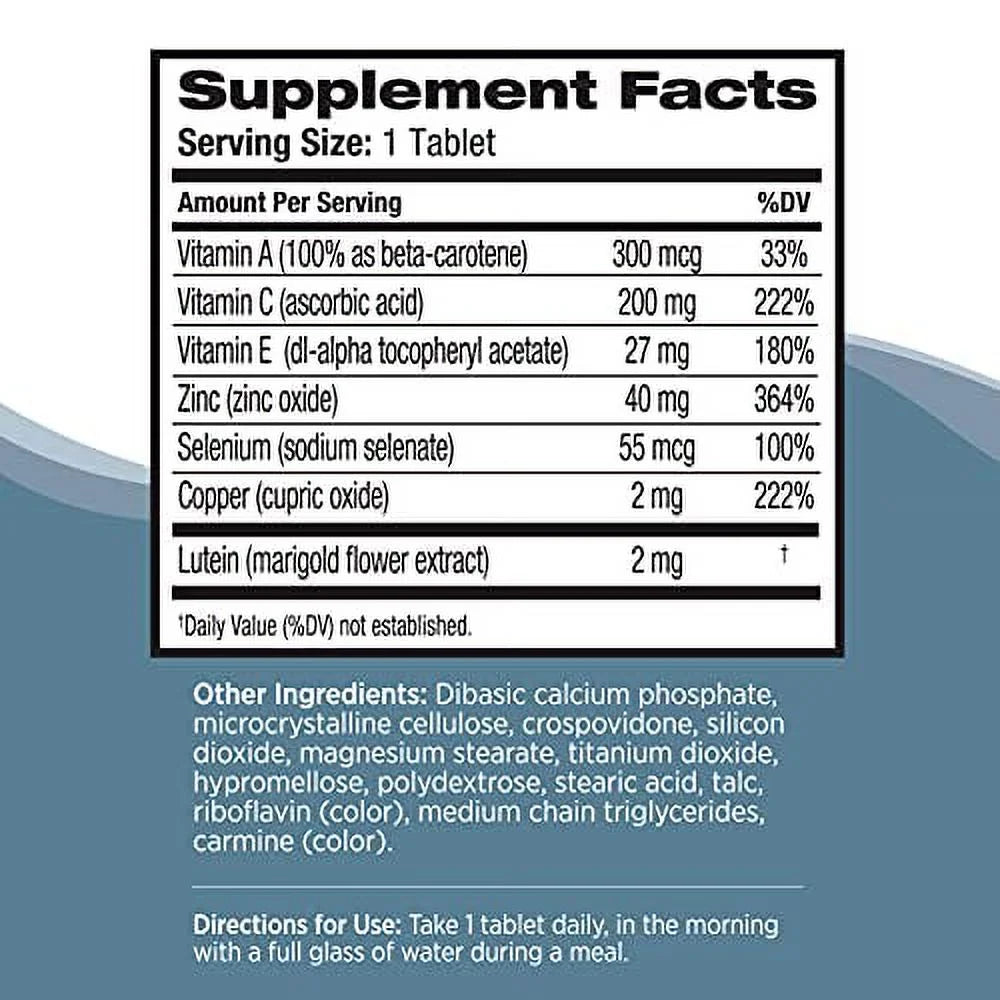Vitamin & Mineral Supplement Tablets with Lutein, 120 Count (Pack of 2) X940
