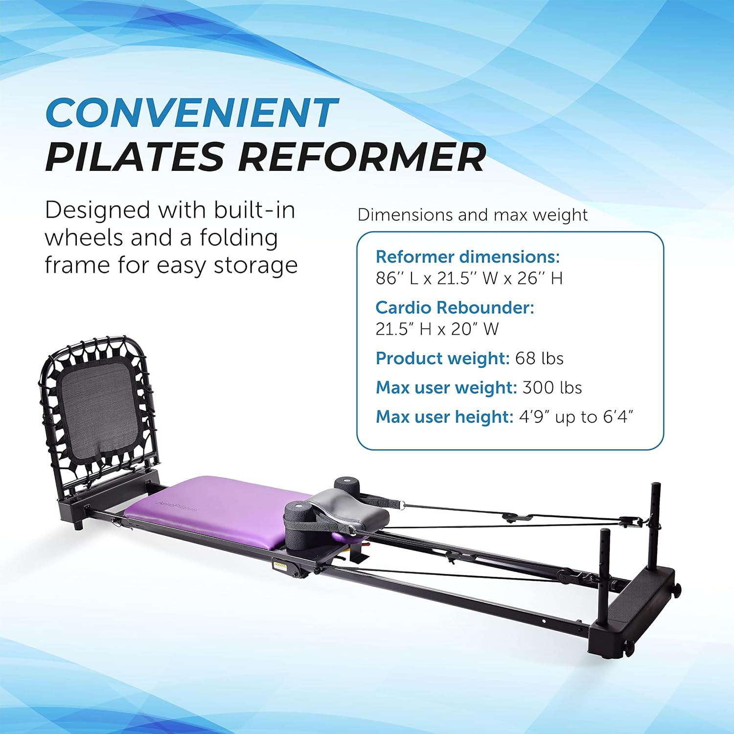 Pilates Reformer Workout Machine for Home Gym with Cardio Rebounder Q517482