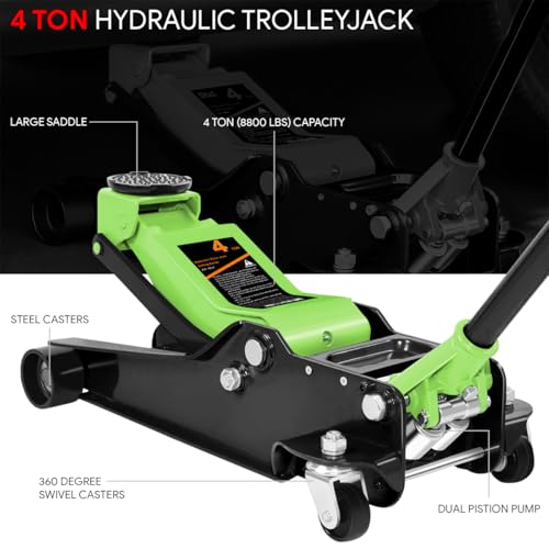 Floor Jack 3 Ton Capacity, Low Profile Heavy Duty Hydraulic Car Jack, Lifting Range 3"-20" O821