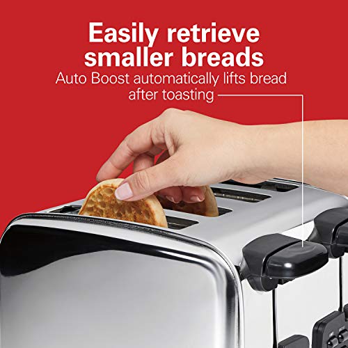 Retro 4 Slice Toaster with Wide Slots, Bagel & Defrost Settings R918