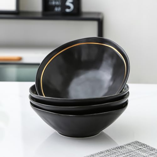 Porcelain Dinnerware Set, Black, Service for 4, 16-Piece E452753