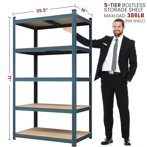 5-Tier Adjustable Metal Shelving Unit for Garage, Pantry, and Warehouse M7734