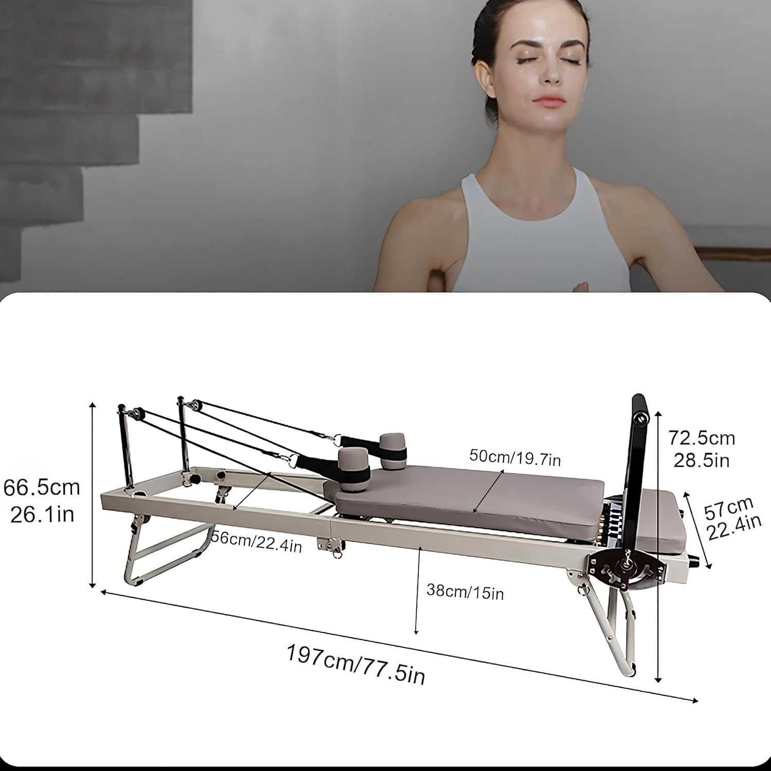 Foldable Pilates Reformer for Home and Gym Workout K708826