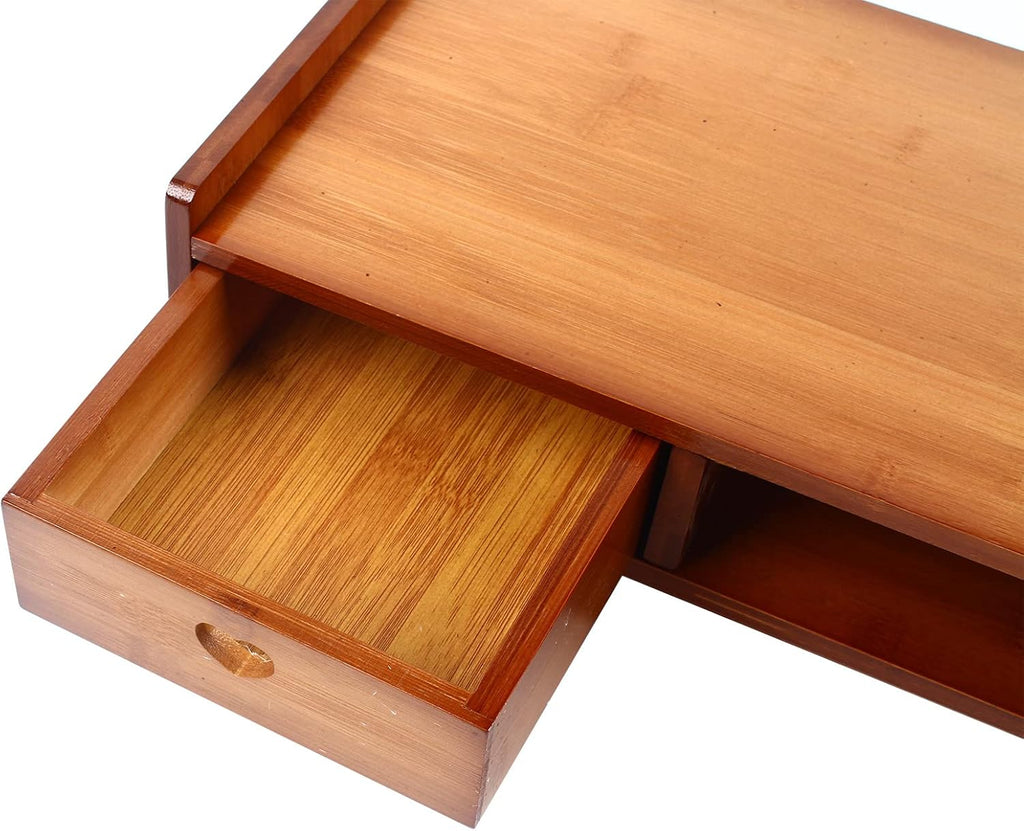 Bamboo Monitor Stand Riser with 3 Drawers G910142