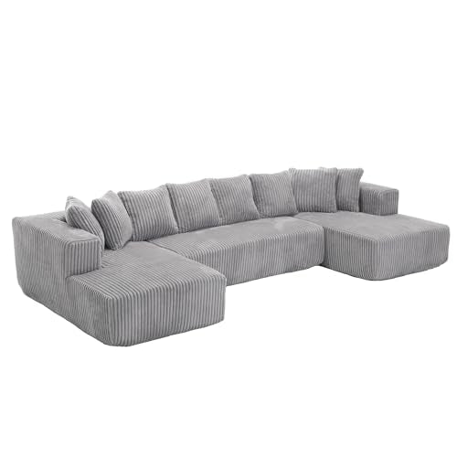 Modular Sectional Sofa with Chaise Lounge, Corduroy Memory Foam, Black Z82307