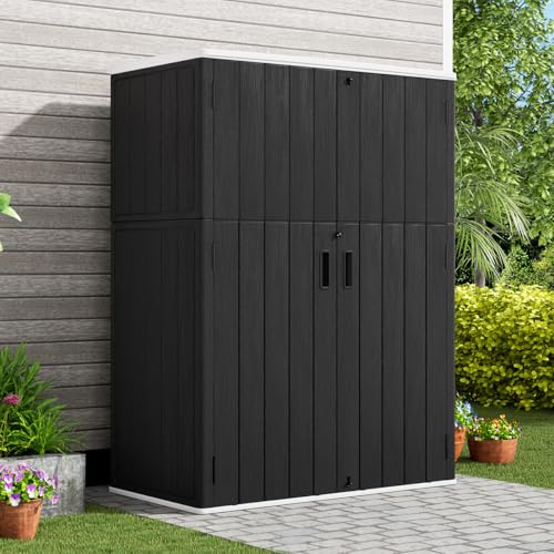 Outdoor Vertical Storage Shed, 57 Cu.ft, Waterproof, Lockable, Brown G868262