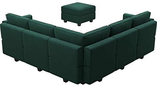 Modular Velvet Sectional Sofa with Chaise Lounge and Storage X4138