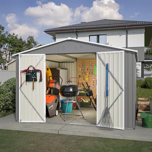 Outdoor Storage Shed, Heavy-Duty All-Weather Tool Shed with Lockable Doors C3585