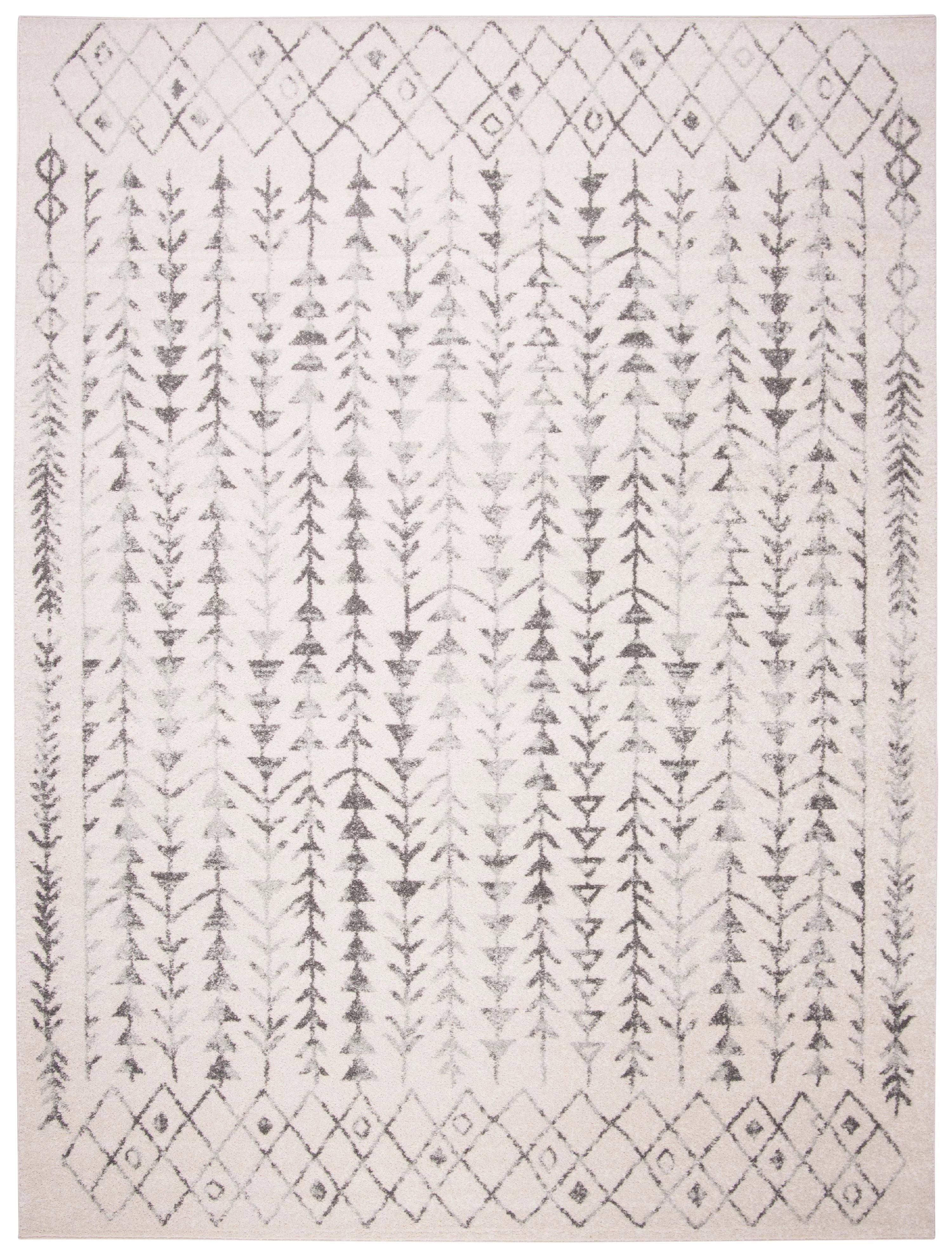 Moroccan Geometric Area Rug, Ivory/Grey, 8' x 10' R841