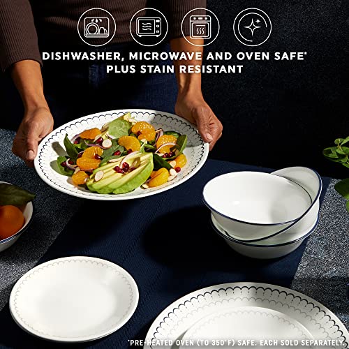Salad Appetizer Plate Set, 6-3/4-Inch Triple Layer Glass Plates, Winter Frost White E8653
