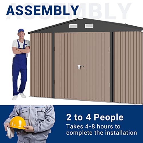 Outdoor Storage Shed 6 x 6 FT Resin Garden Shed with Lockable Door U891