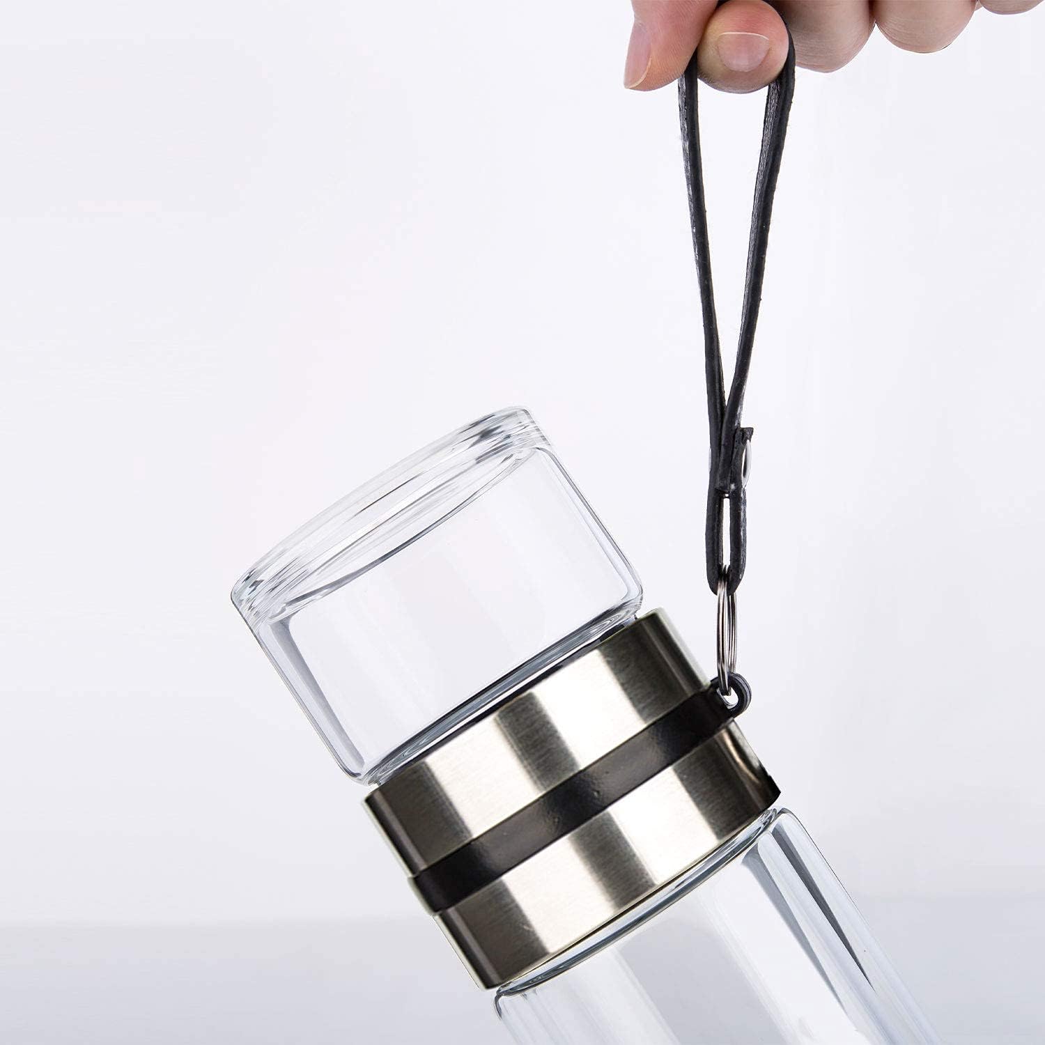 Glass Tea Infuser Bottle Double Wall Portable Travel Tumbler 13 OZ B19849