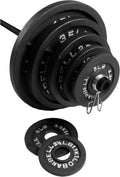 CAP Barbell 300 LB Cast Iron Olympic Weight Set with 7’ Olympic Bar, Black