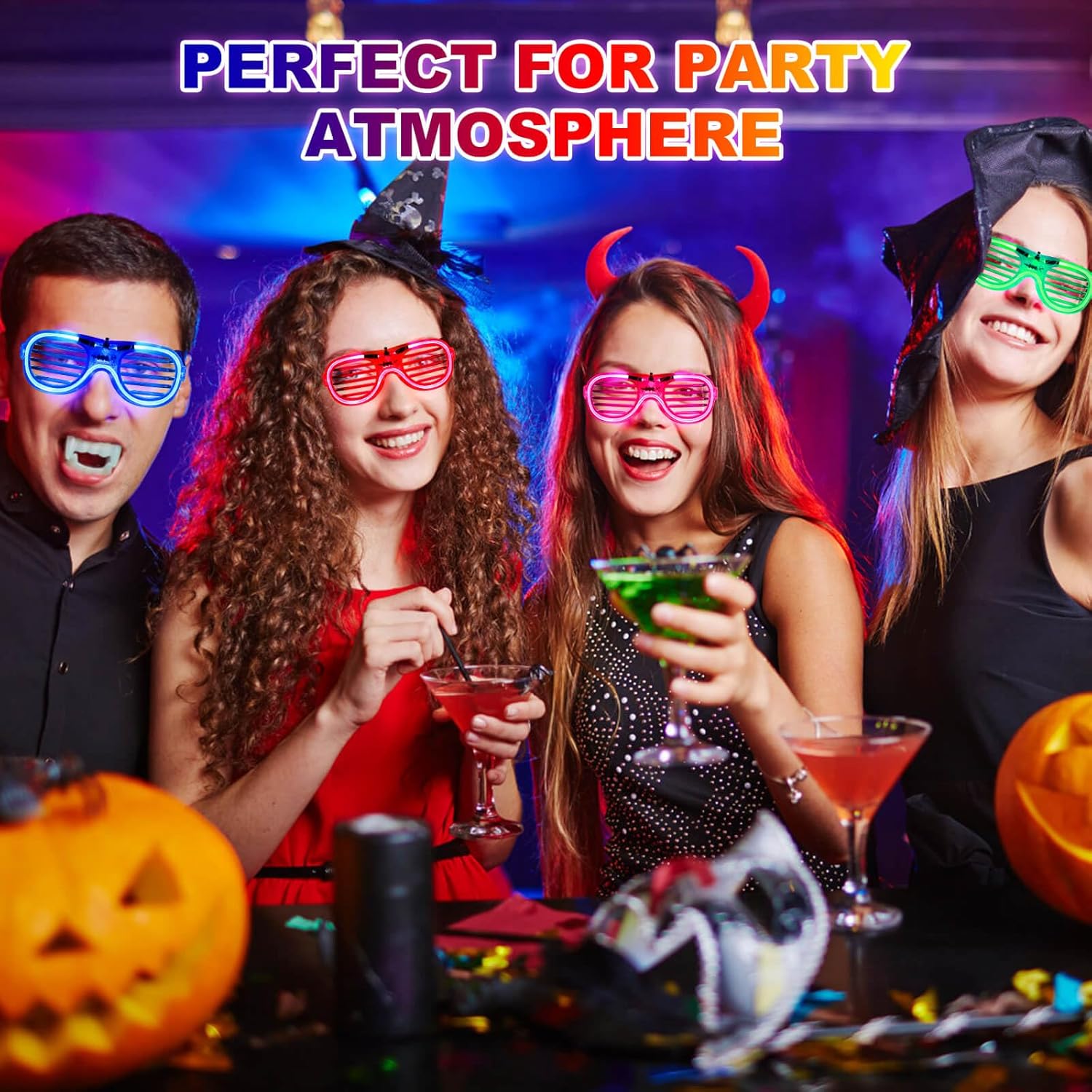 25 Pack LED Glasses Party Favor, 5 Neon Colors Glow in the Dark O7363