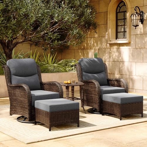 Outdoor Wicker Conversation Set with Cushions, 7 Pieces P4930