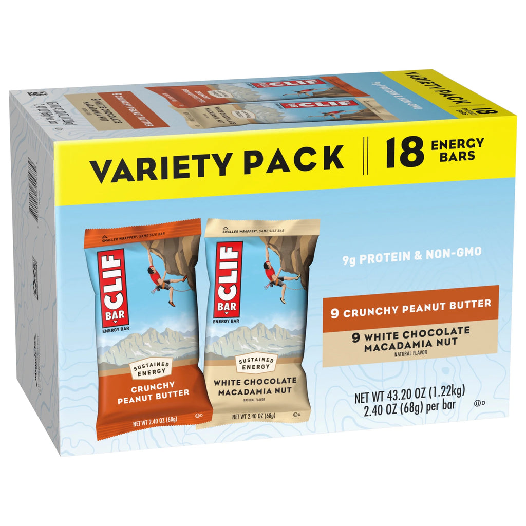 Crunchy Peanut Butter and White Chocolate Macadamia Nut Energy Bars Variety Pack D31392