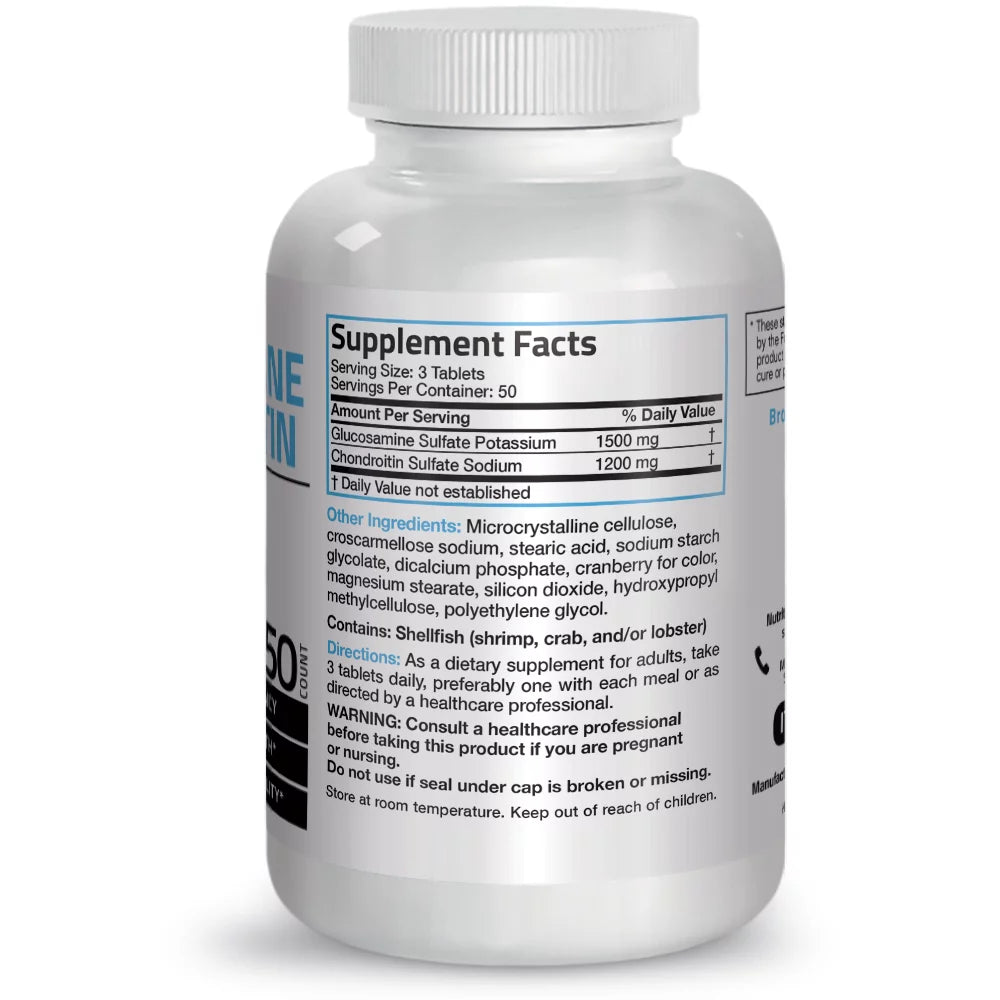 Glucosamine 1500 mg and Chondroitin 1200 mg Joint Support, 150 Tablets S9348