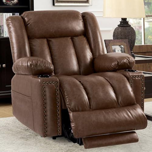 Power Lift Recliner Chair for Elderly with Heat and Massage, Adjustable Positions, Dark Brown P618617