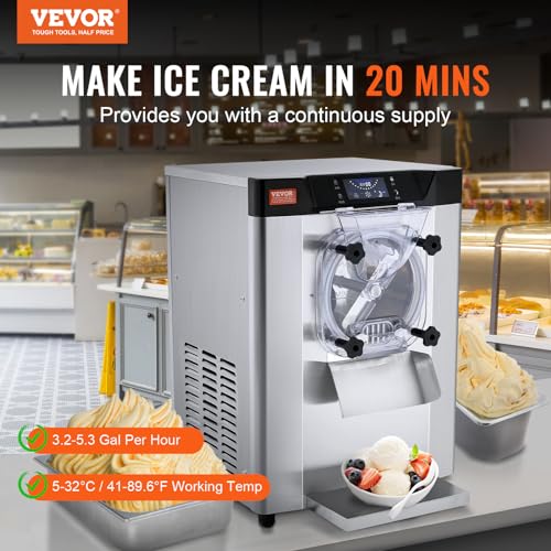 Commercial Ice Cream Machine, 20-25L/H, 2400W, 8L Stainless Steel Cylinder M959