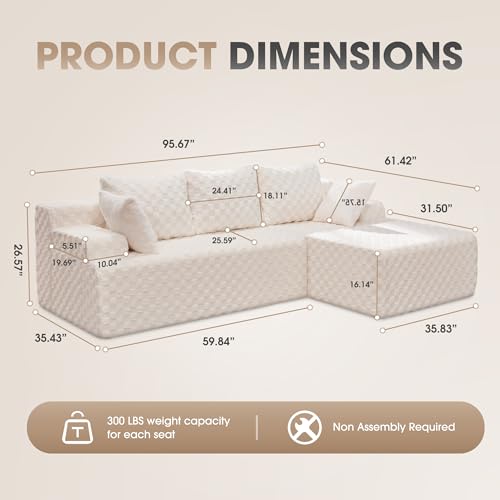 Modular L-Shape Sectional Sofa with Oversized Chaise A47792