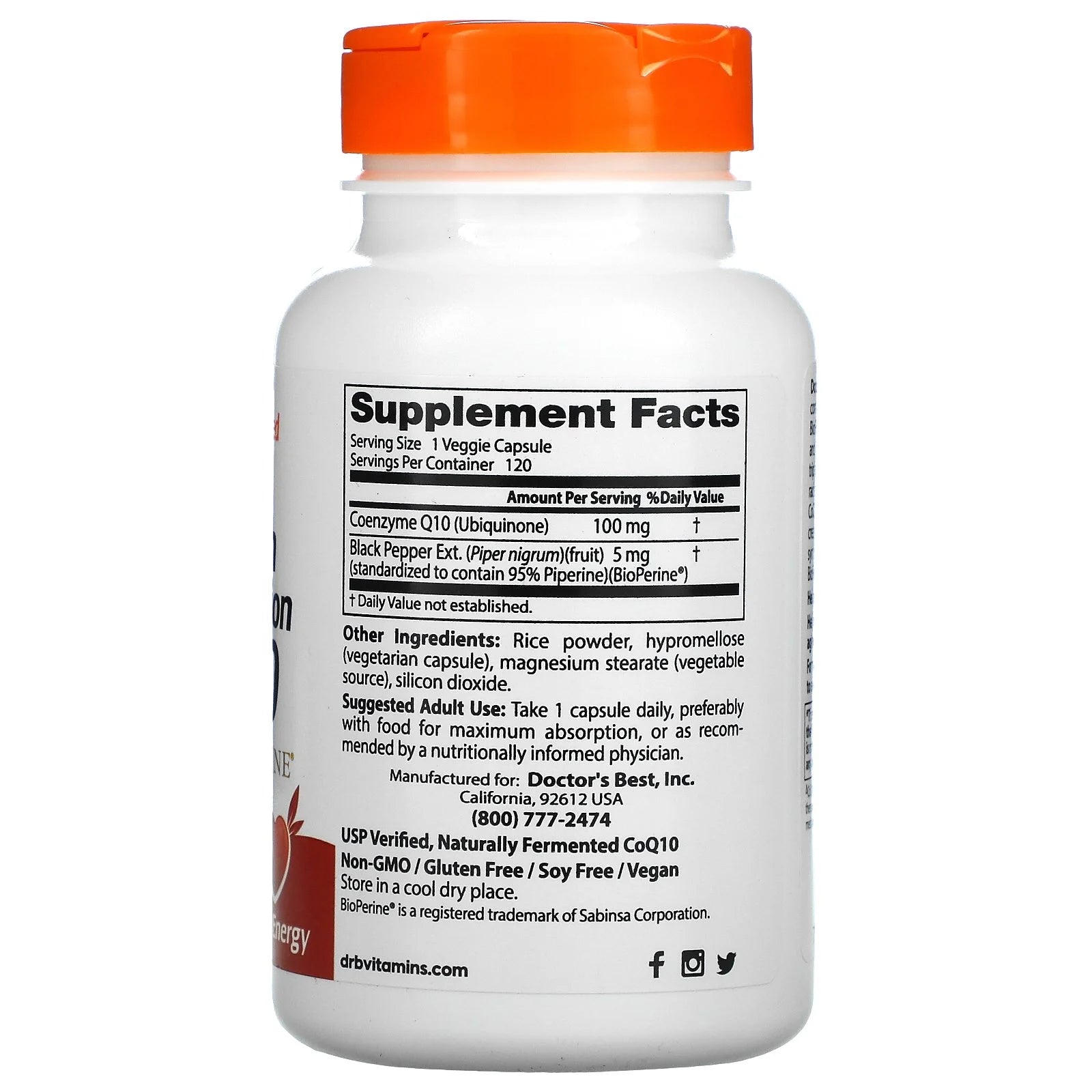 CoQ10 100 mg Veggie Capsules E170