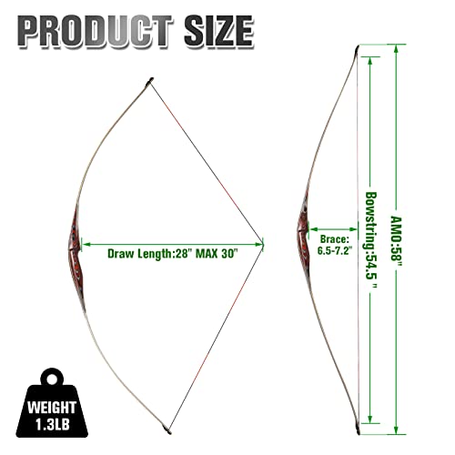 58" Laminated Recurve Bow for Hunting Archery V985053