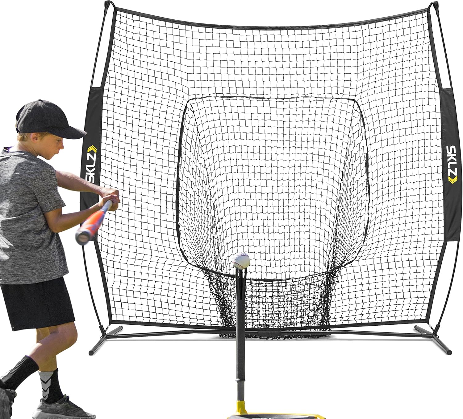 Portable Baseball and Softball Hitting Net, 7 x 7 Feet Y38305