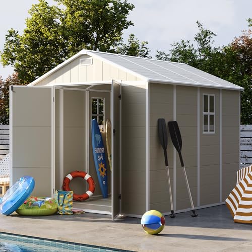 Outdoor Storage Shed 6 x 6 FT Resin Garden Shed with Lockable Door U891